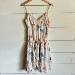MNG Suit| Mango Silk Butterfly Slip Dress